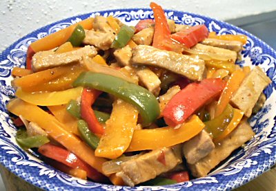 ORANGE PORK WITH PEPPERS