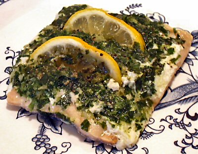 SALMON BAKED WITH HERBED BUTTER