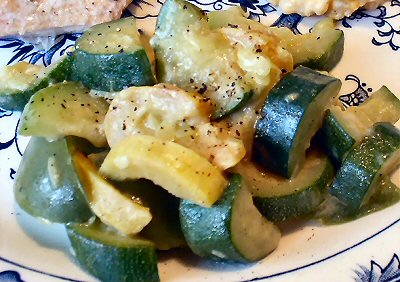 ZUCCHINI & PEPPERS WITH MUSTARD BUTTER