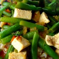 Curry Green Beens and Tofu by the Zone Diet